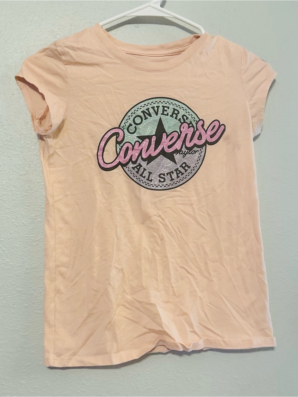 Converse girl kid size LARGE 12-13 years Graphic Logo Tee